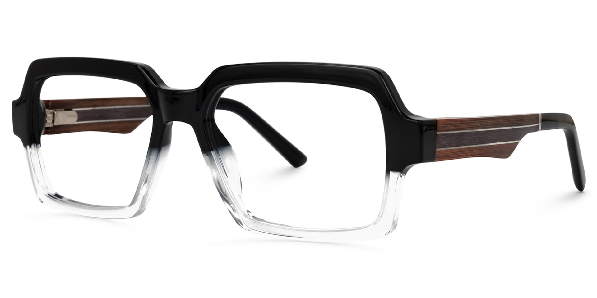 Jack Rectangle Black & Crystal Frame Glasses | Zeelool3