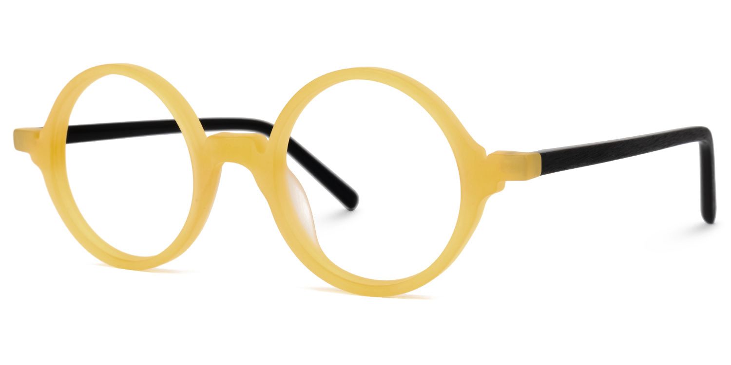 Otto Round Yellow Glasses | Zeelool Glasses1