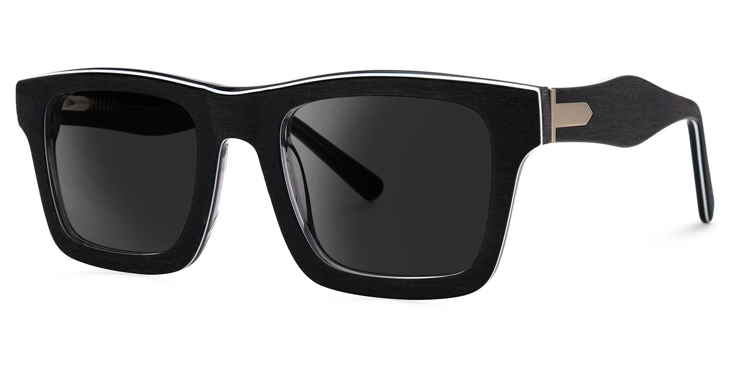 Rectangle Frosted Black Glasses1