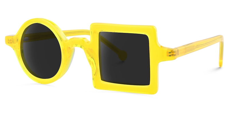 Paola Asymmetric Yellow Sunglasses | Zeelool Glasses1