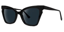 Diaz Cateye Black Sunglasses1