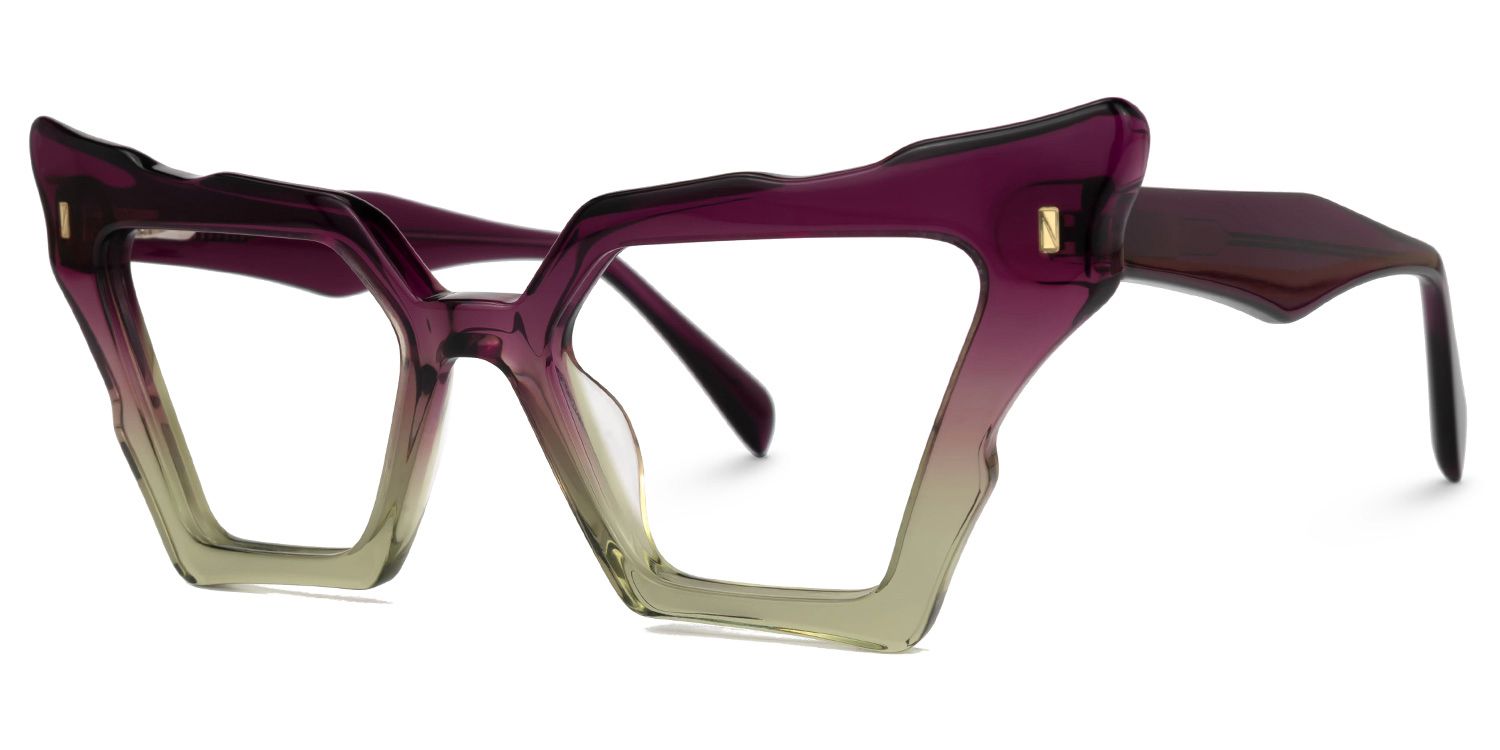 Jeralys Cateye Purple-Green Glasses | Zeelool Glasses1