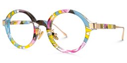 Dylan Multicolor Round Glasses1