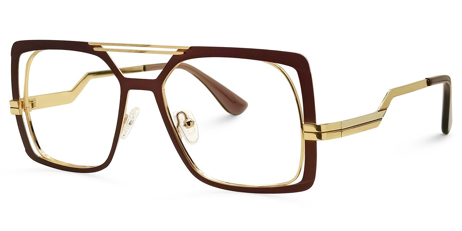 Karim Aviator Brown Glasses | Zeelool Glasses1