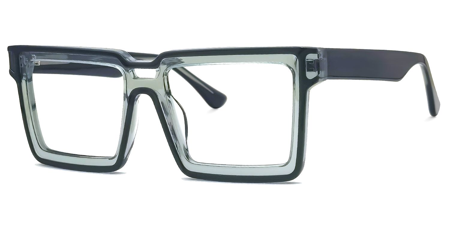 Milian Green Square Eyeglasses with Cryberpunk Frame1