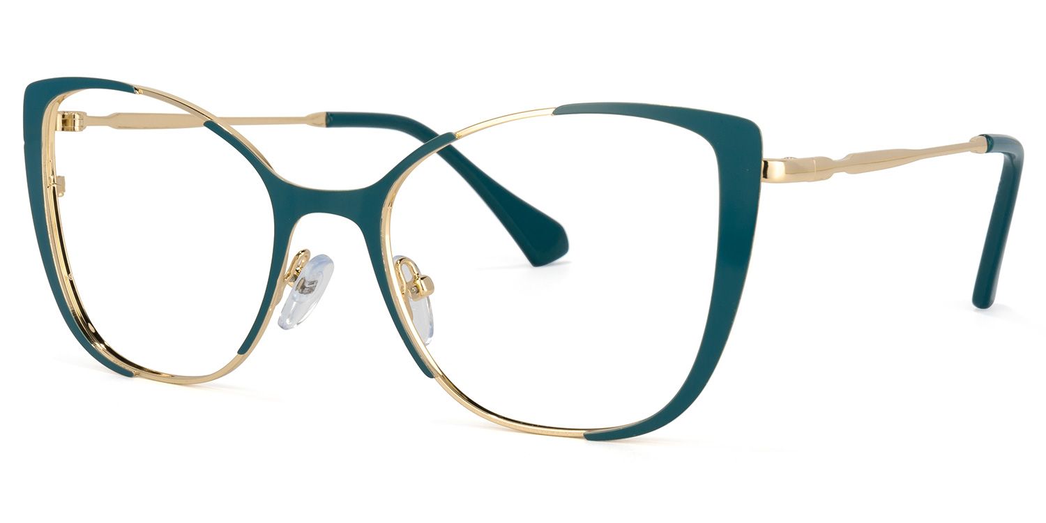 Odalis Cateye Peacock-Green Glasses | Zeelool Glasses1