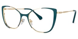 Odalis Cateye Peacock-Green Glasses1