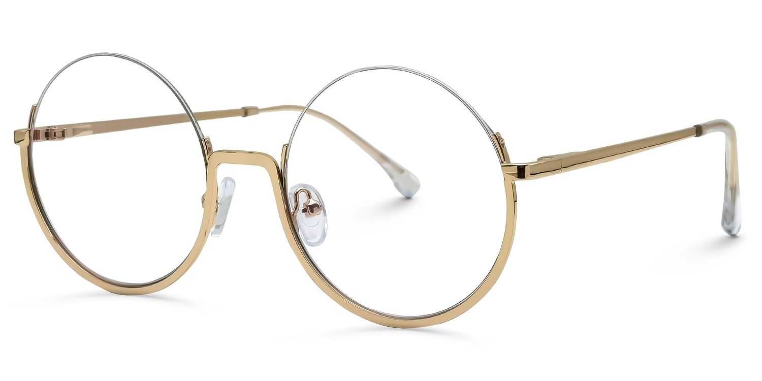 Loaded Round Gold Glasses | Zeelool Glasses1