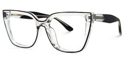 Mirta Square Black-Clear Glasses1