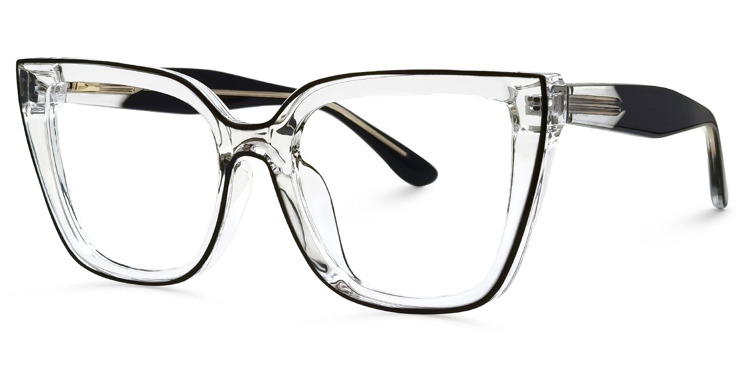 Mirta Square Black Eyeglasses and Crsystal Frames1