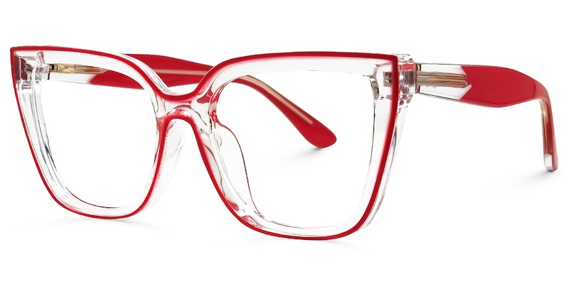 Mirta Square Red Glasses