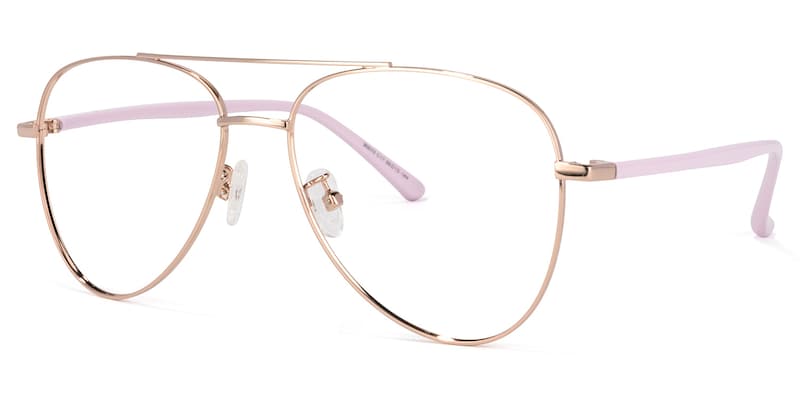 Paige Aviator Rose-Gold Glasses