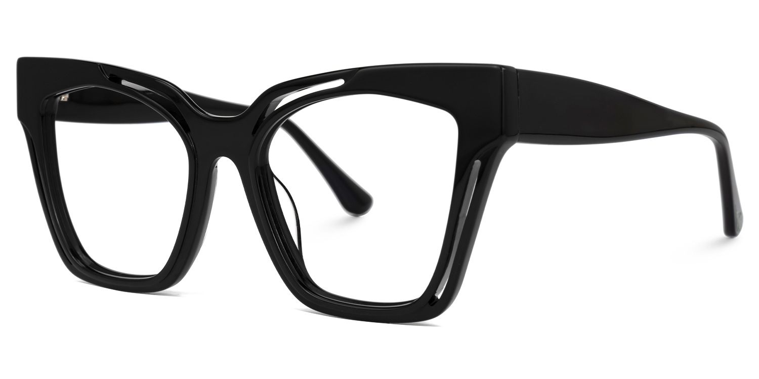 Domena Square Black Glasses | Zeelool Glasses1