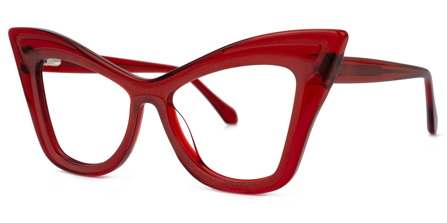 アイケア Cindy Sindy Cateye Red Glasses | Zeelool Glasses