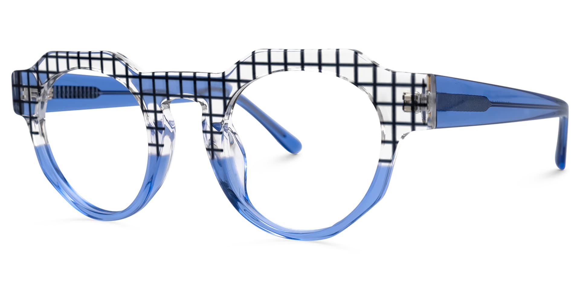 Karla Geometric Blue Glasses | Zeelool Glasses1