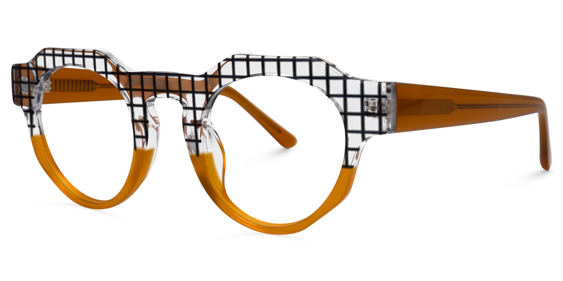 Karla Geometric Brown Glasses | Zeelool Glasses1
