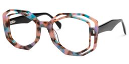 Bobbie Geometric Pink-Tortoise Glasses1