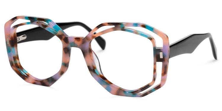Bobbie Geometric Pink-Tortoise Glasses