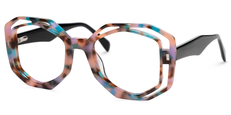 Bobbie Geometric Pink-Tortoise Glasses