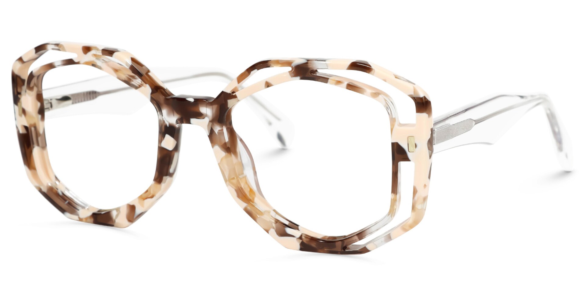 Bobbie Geometric Tortoise Glasses | Zeelool Glasses1