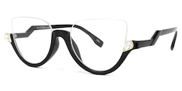 Felicia Cat Eye Black Glasses (Z-shaped Arms)1