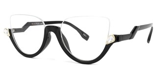 Felicia Cat Eye Black Glasses (Z-shaped Arms)1