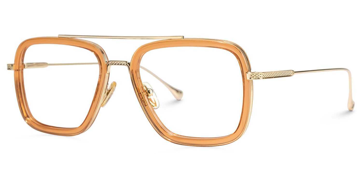 Gifford Rectangle Brown Frame Glasses | Zeelool1