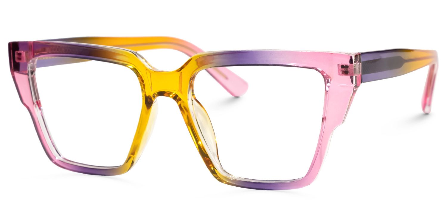 Hemazro Square Pink Glasses | Zeelool Glasses1