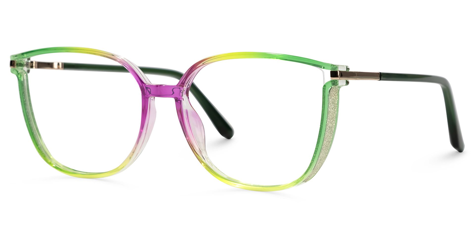 Rodz Square Green Eyeglasses and Multicolor Frames1
