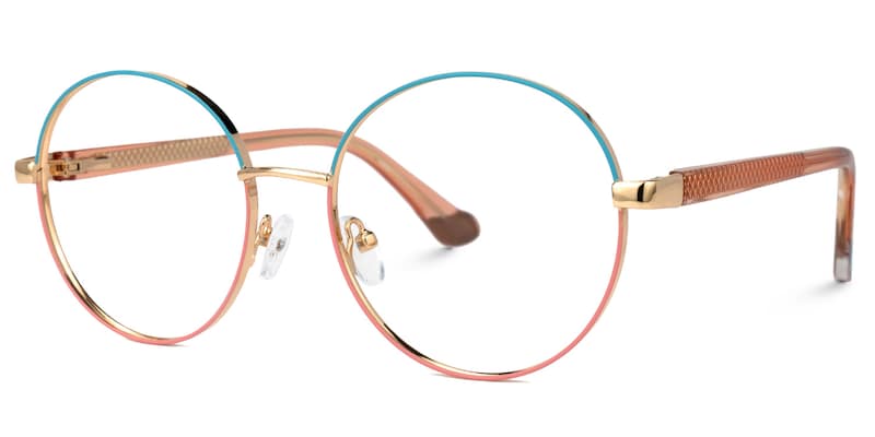 Palmore Round Blue-Orange Glasses | Zeelool Glasses1