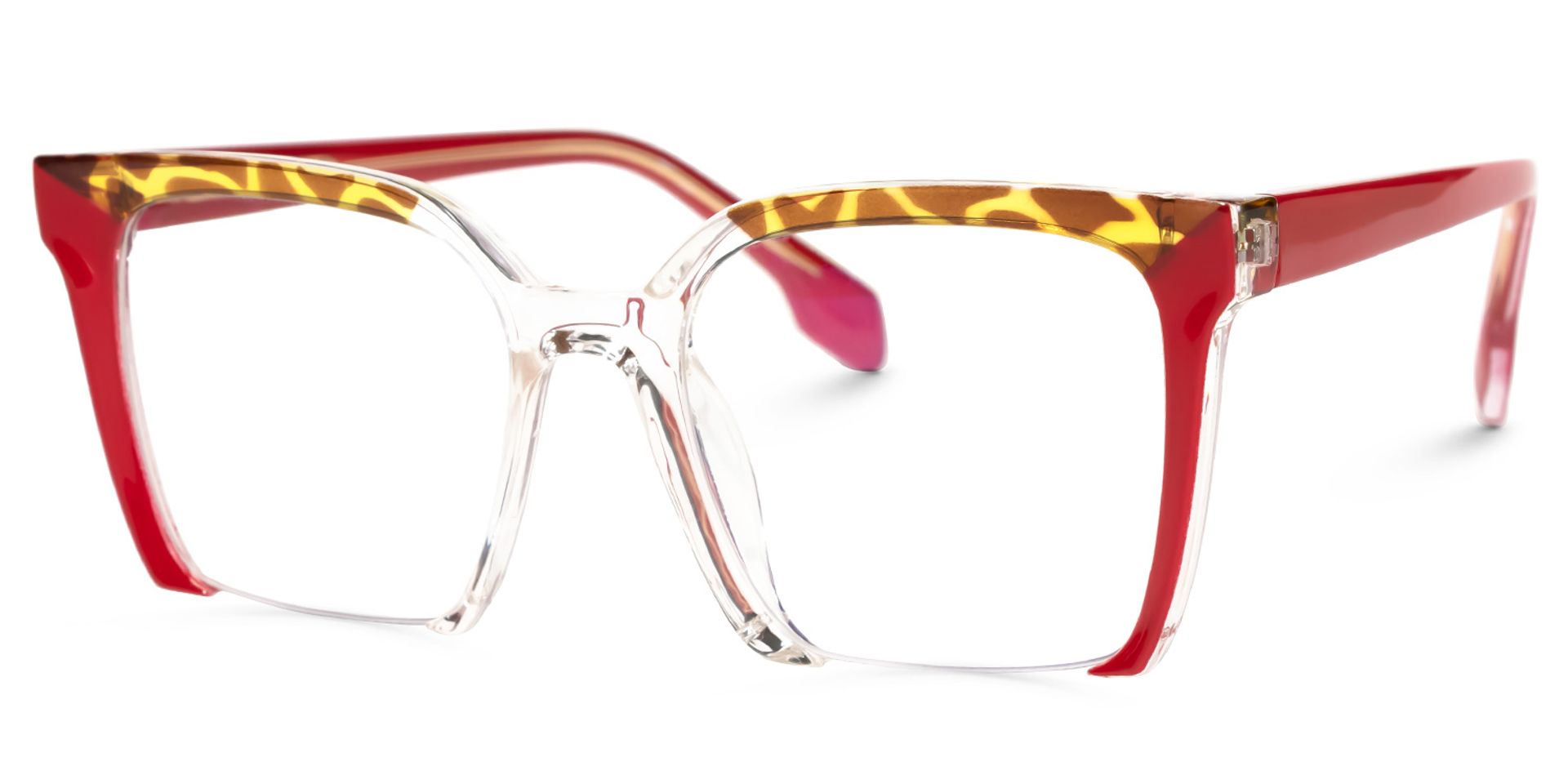 Misty Square Red Glasses | Zeelool Glasses1