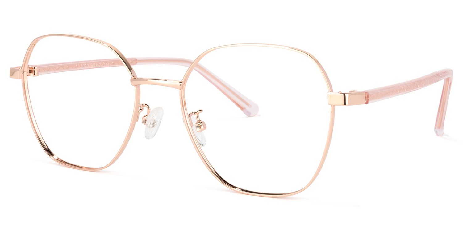 Perry Geometric Rose-Gold Glasses | Zeelool Glasses1