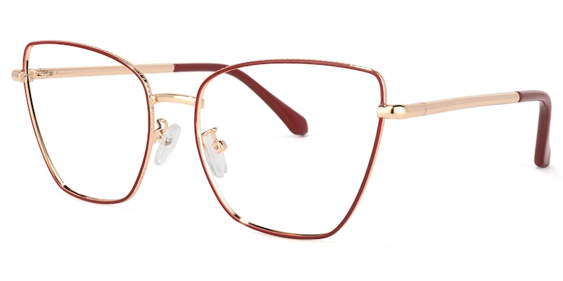 Qasim Cateye Red Glasses | Zeelool Glasses1