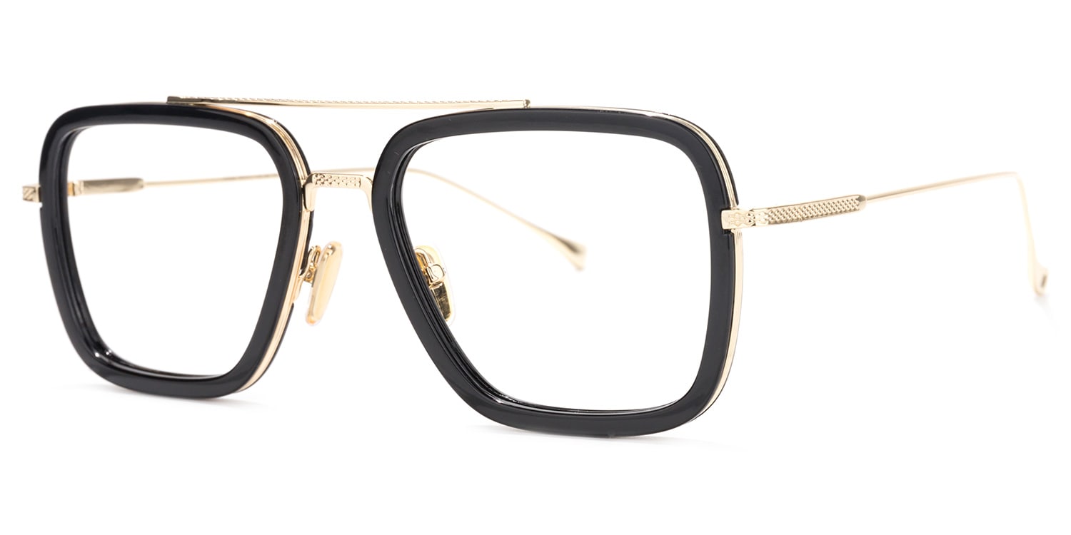 Gifford Aviator Black-Gold Glasses2