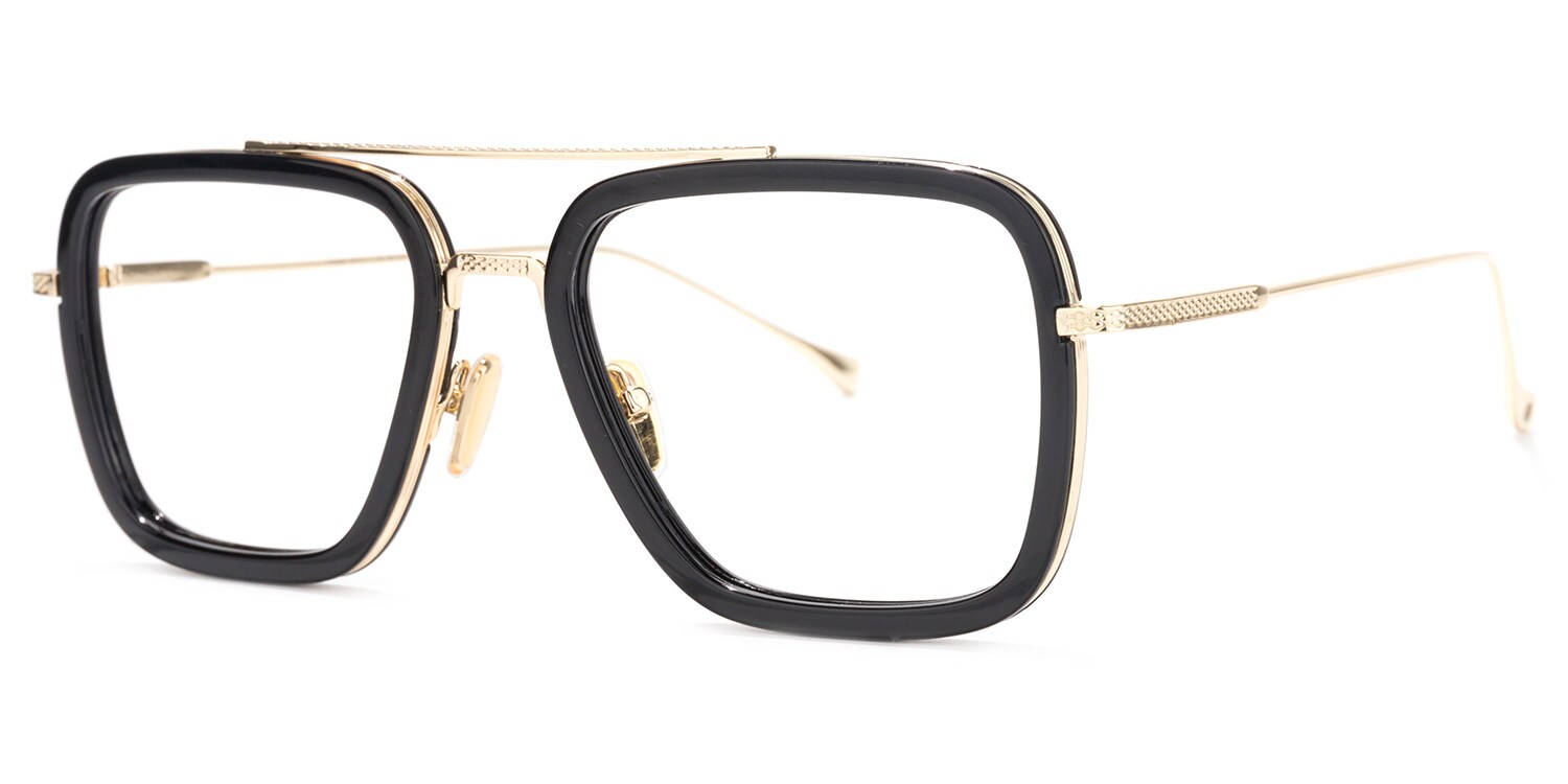 Gifford Aviator Black-Gold Glasses | Zeelool Glasses