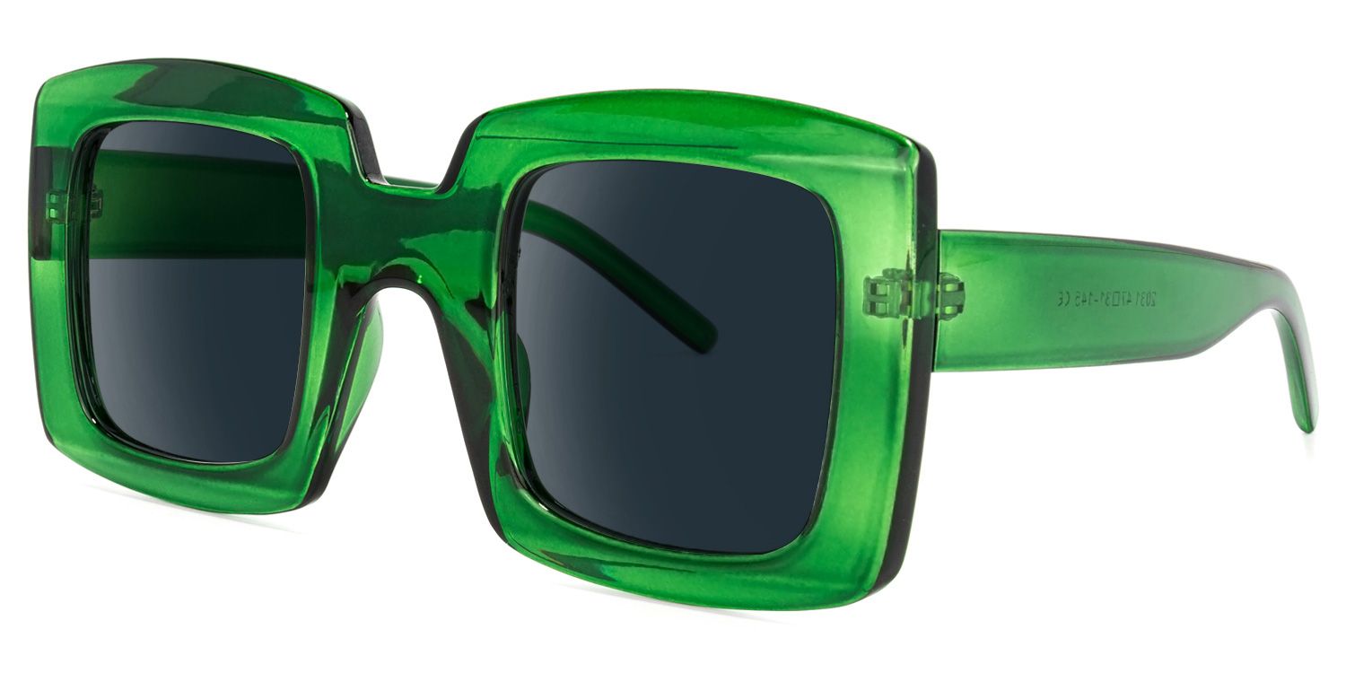 Quincey Square Green Sunglasses | Zeelool Glasses1