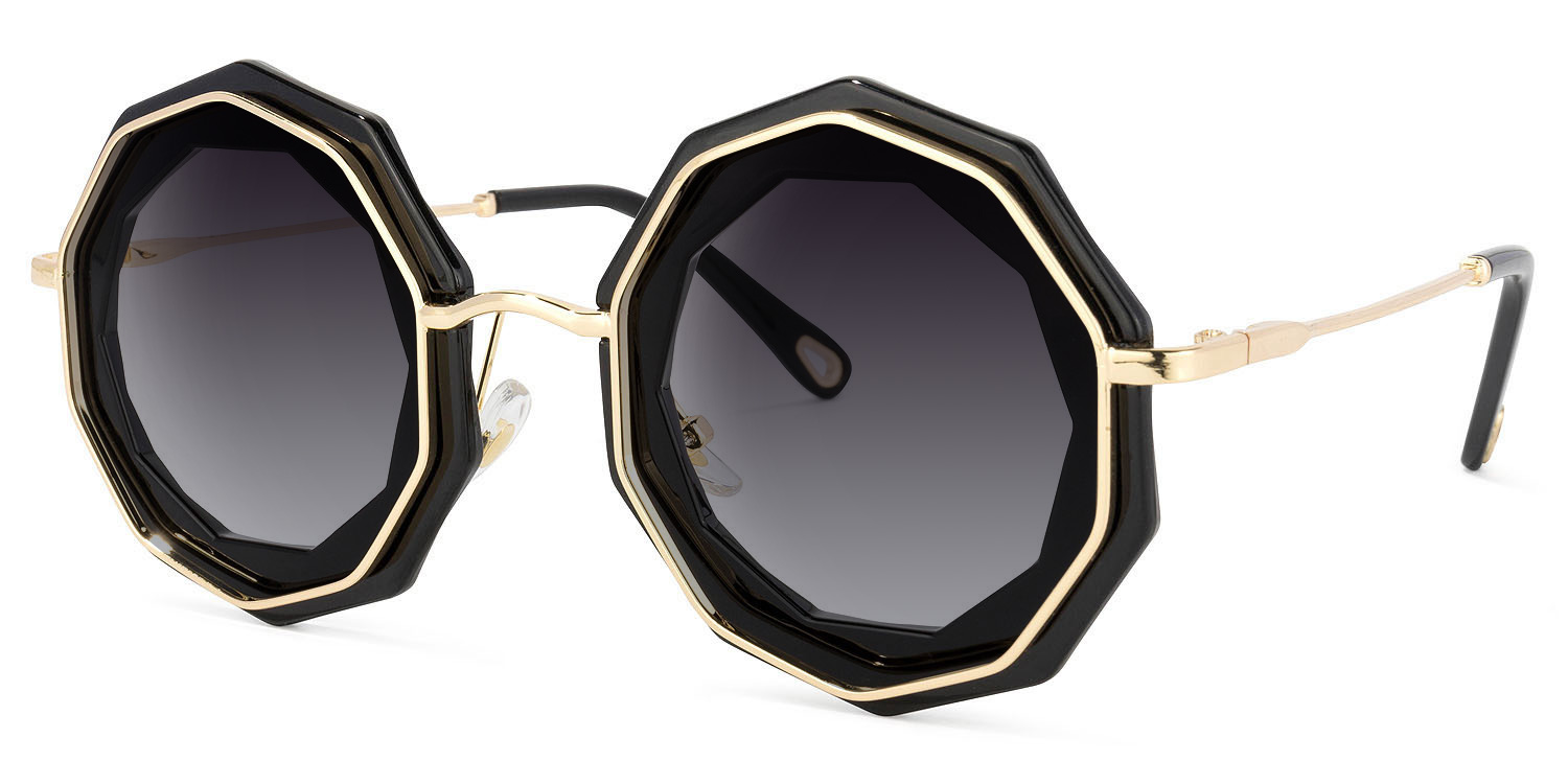 Princess Geometric Black Sunglasses | Zeelool Glasses1