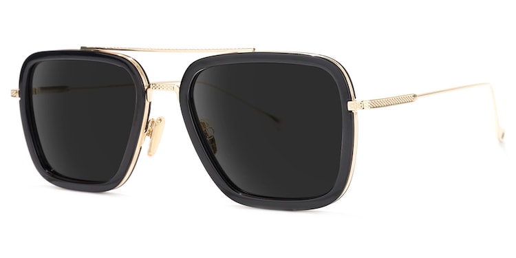 Gifford Aviator Black-Gold Sunglasses
