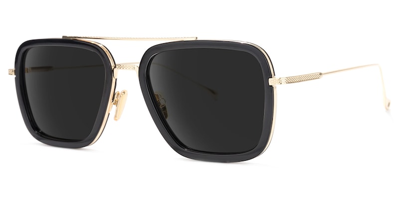 Gifford Aviator Black-Gold Sunglasses