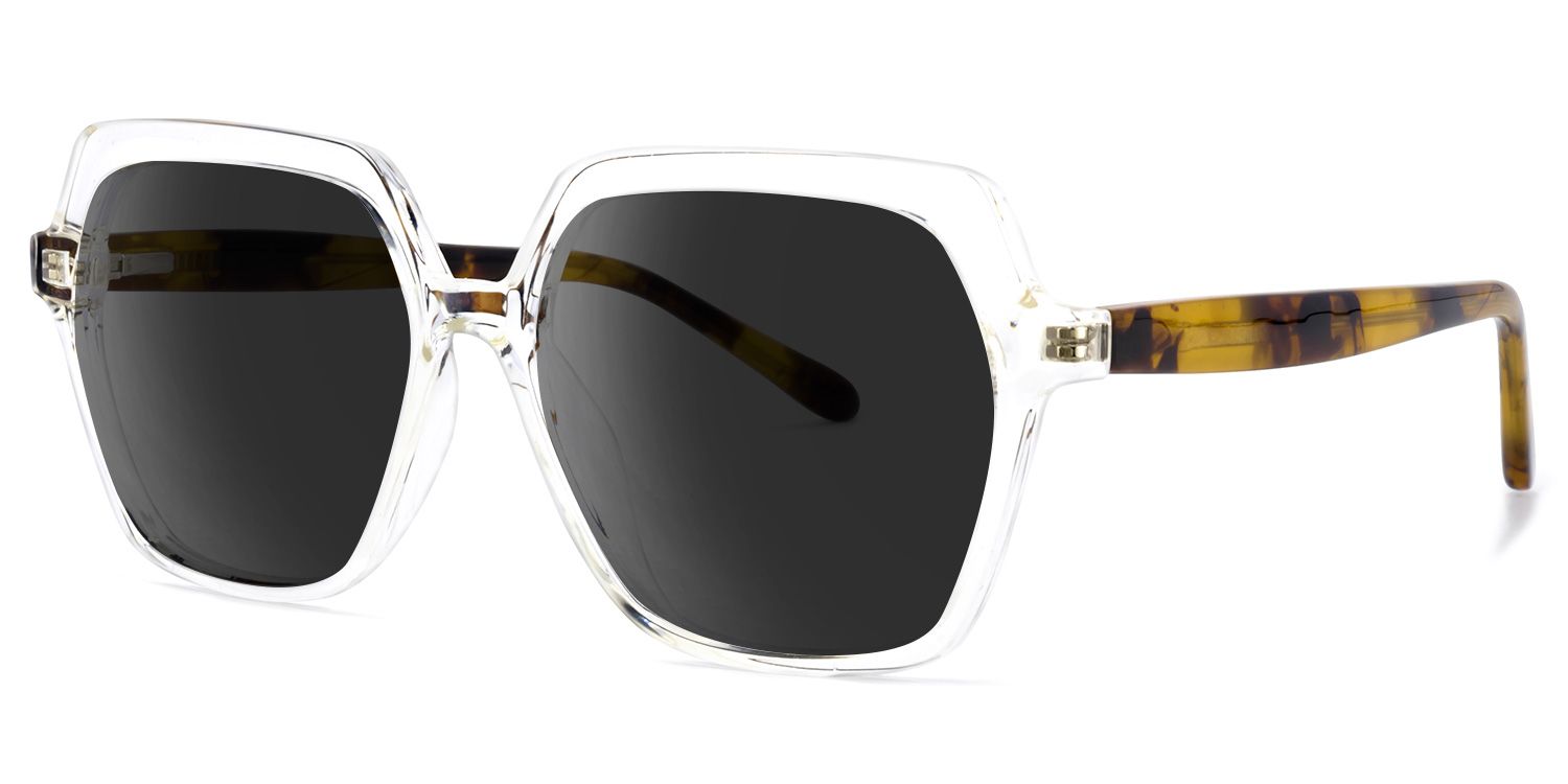 Norah Geometric Clear Sunglasses | Zeelool Glasses1