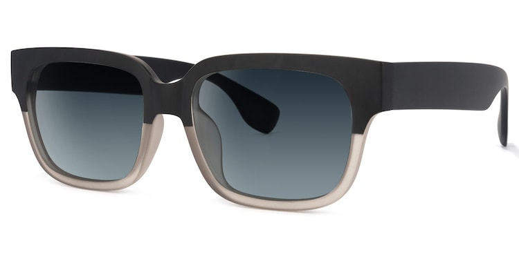 Colin Rectangle Black-Gray Sunglasses