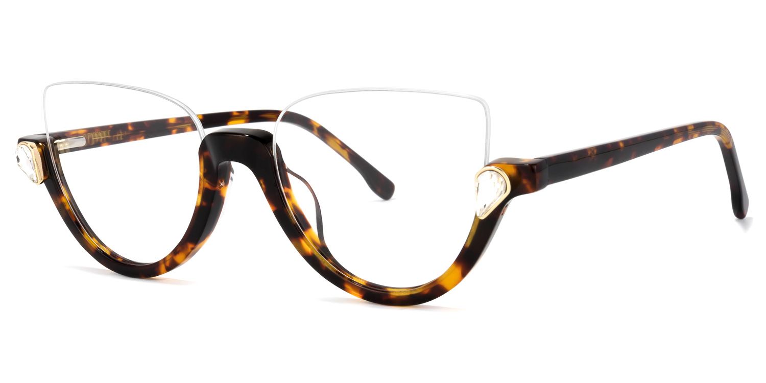 Felicia Tortoise Cat-Eye Frame Glasses | Zeelool Optical1