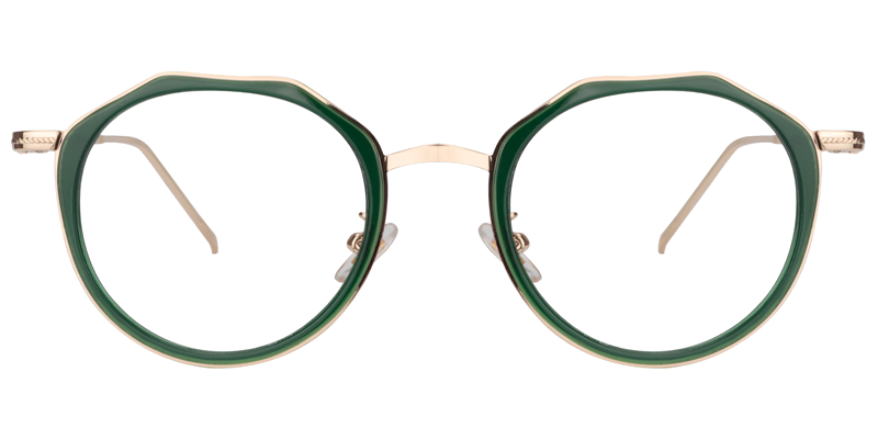 Geometric Green Glasses | Zeelool Eyeglass Frames0
