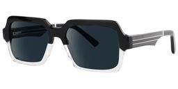 Jack Rectangle Black & Clear Sunglasses1