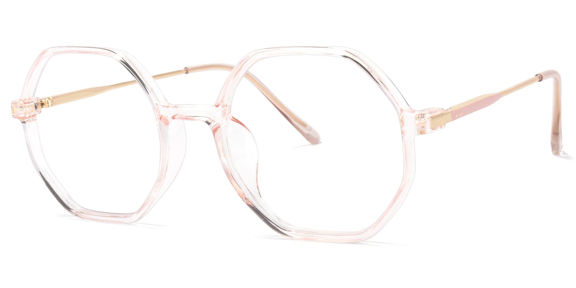 Tanner Geometric Pink Glasses | Zeelool Glasses1