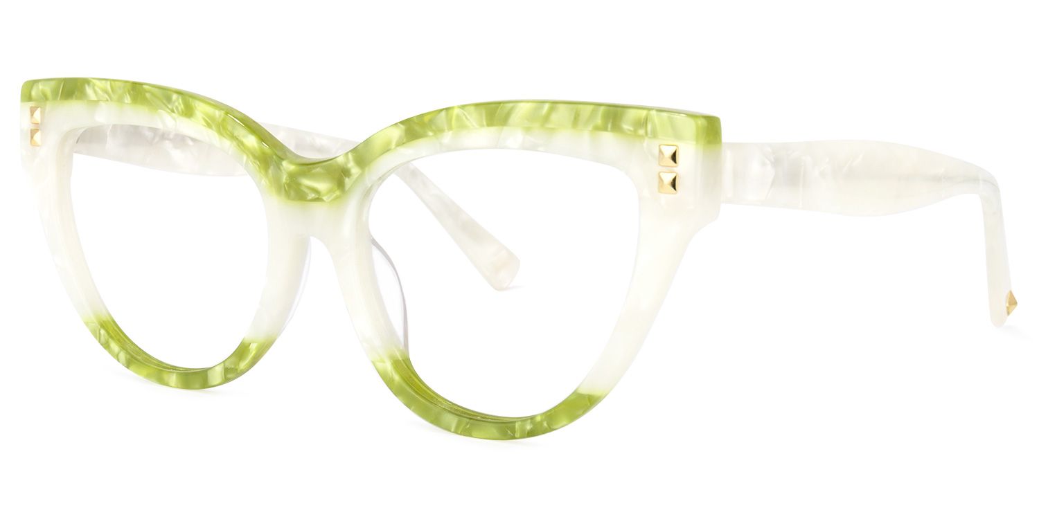 Cascata Cateye Green Glasses | Zeelool Glasses1