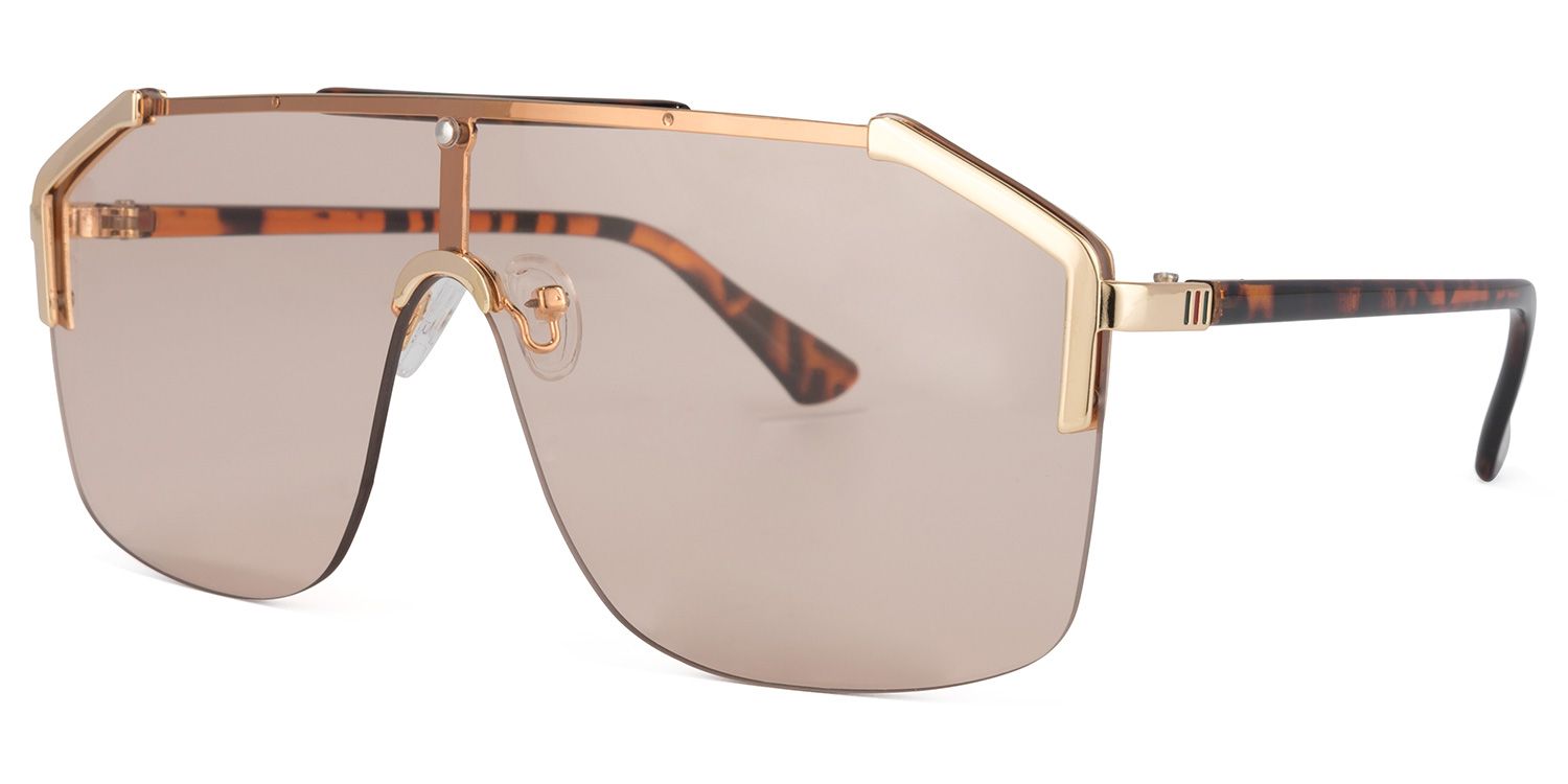 Titus Geometric Beige Sunglasses | Zeelool Glasses1