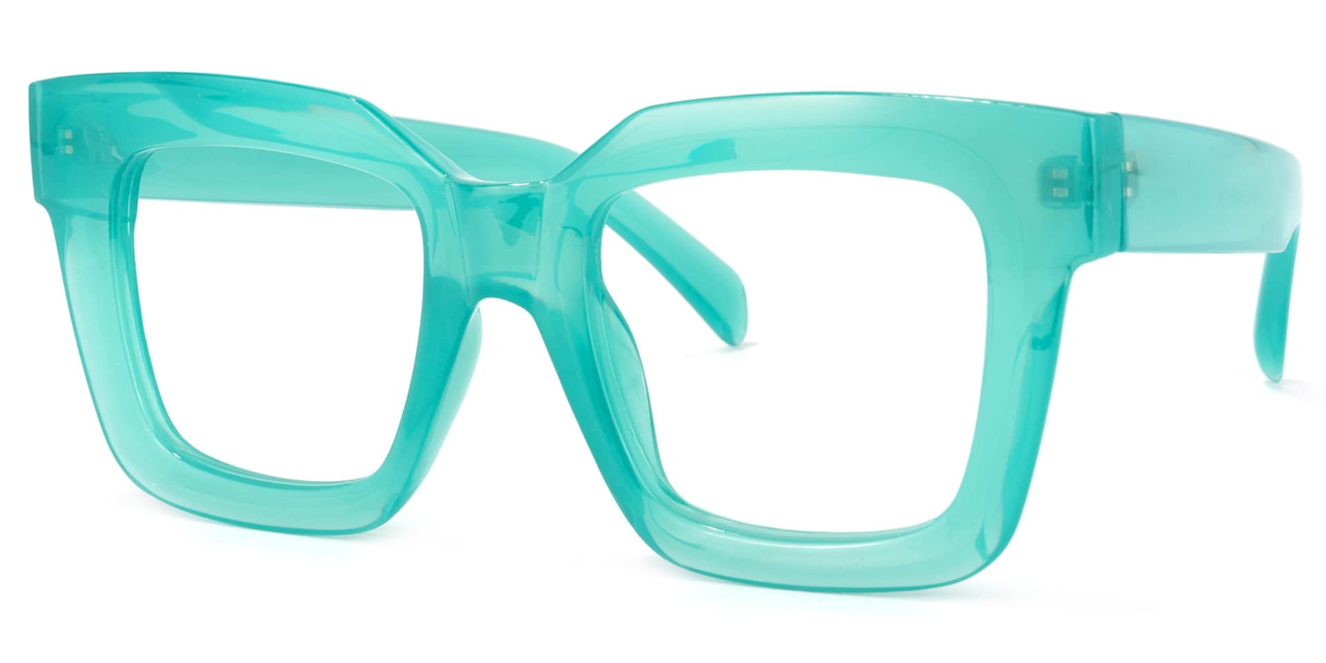 Trinity Square Green Glasses | Zeelool Glasses1