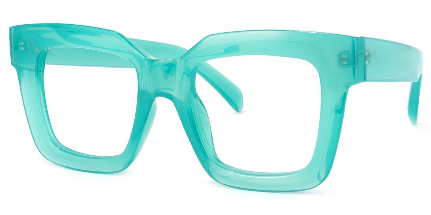 Trinity Square Green Glasses | Zeelool Glasses1