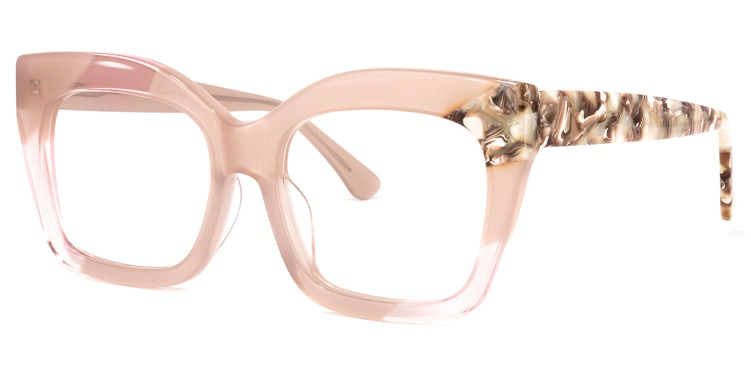Ximena Square Dusty Pink Frame Glasses | Zeelool1